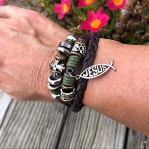 Leather Christian Bracelet